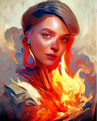 Fire Woman paint by number