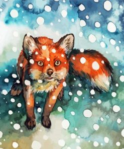 Fox Snow Animal paint by number