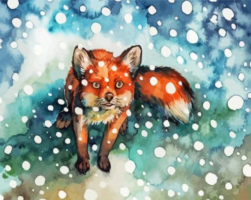 Fox Snow Animal paint by number