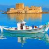 Greece Nafplion Bourtzi Castle paint by number