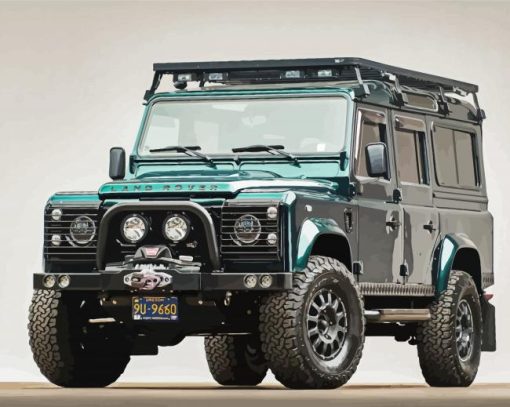 Green Land Rover Defender paint by number