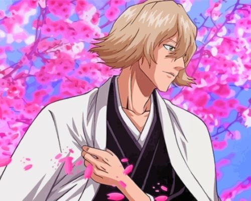 Kisuke Urahara With Cherry Blossom Tree paint by number