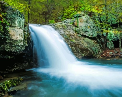 Lake Catherine State Park Waterfall paint by number