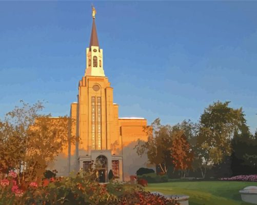 Massachusetts Temple Boston paint by number