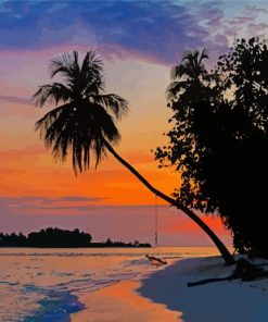 Meeru Island Sunset paint by number