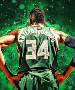 Milwaukee Bucks Player Back paint by number