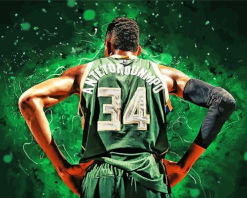 Milwaukee Bucks Player Back paint by number