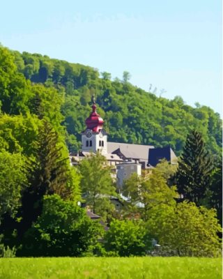 Nonnberg Abbey Hill View paint by number