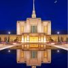 Ogden Utah Temple Water Reflection Paint by number