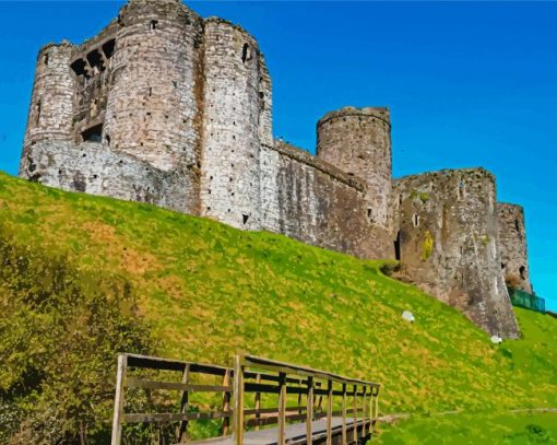 Old Kidwelly Castle Paint by number