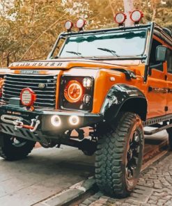 Orange Land Rover Defender paint by number