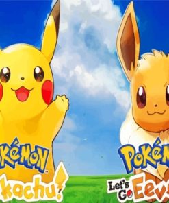 Pokemon Go Pikachu And Eevee paint by number