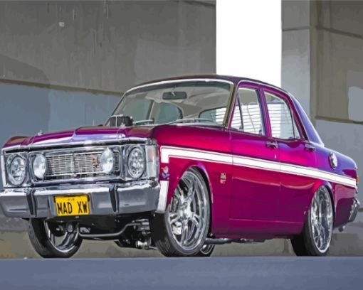 Purple Ford Xw Falcon paint by number