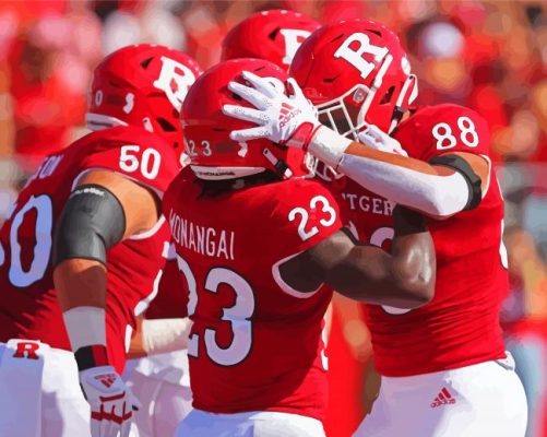 Rutgers Scarlet Knights Footballers paint by number