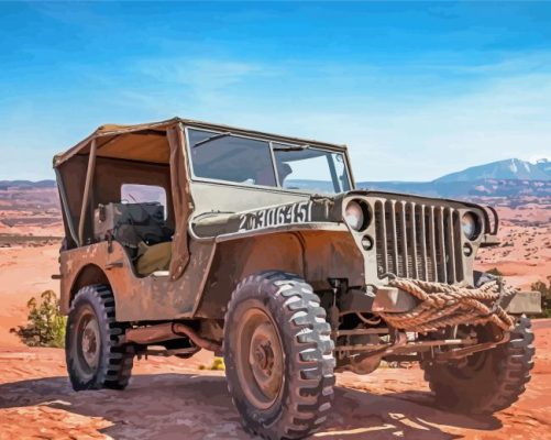 US Military Willys Jeep paint by number