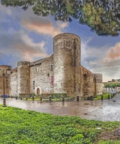 Ursino Castle In Catania Sicily paint by number