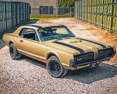 Vintage Mercury Cougar Car paint by number