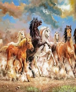 Wild 8 Horses paint by number