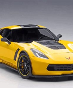 Yellow Corvette Chevrolet Car Paint by number