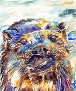 Abstract Otter In Water paint by number