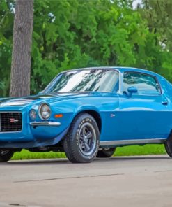 Aesthetic 1970 Camaro Z28 Blue Paint by number