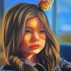 Aesthetic Cute Girl And Butterfly paint by number