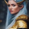 Aesthetic Elf Lady Warrior paint by number