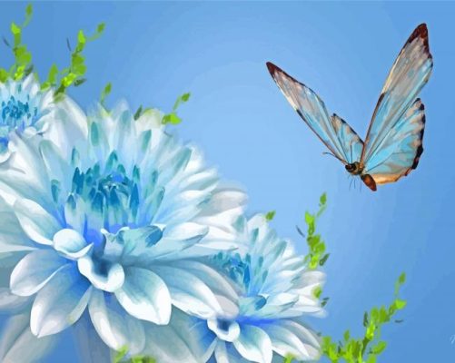 Aesthetic Flower And Butterfly paint by number