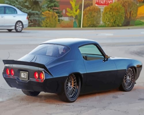 Black 1970 Camaro paint by number