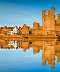 Carnarvon Castle Water Reflection paint by number