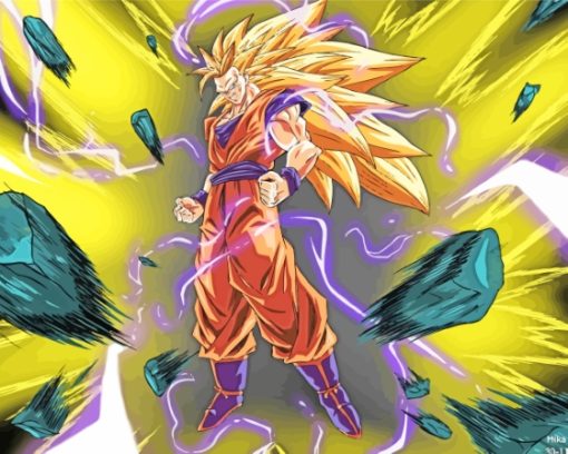 Dragon Ball Z Super Saiyan 3 Powerful paint by number