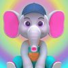 Elephant Baby Art paint by number