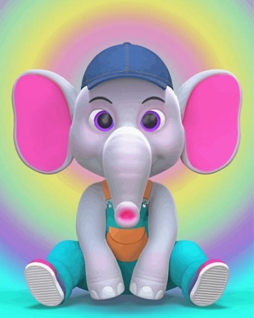 Elephant Baby Art paint by number