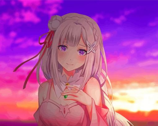 Emilia Re Zero paint by number