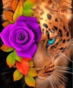 Floral Tiger paint by number