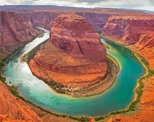 Horseshoe Bend Grand Canyon National Park paint by number