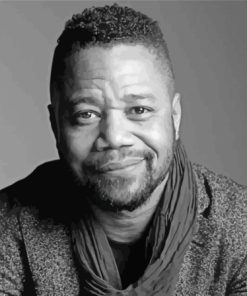 Monochrome Cuba Gooding Jr paint by number