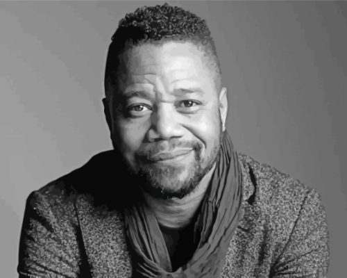 Monochrome Cuba Gooding Jr paint by number