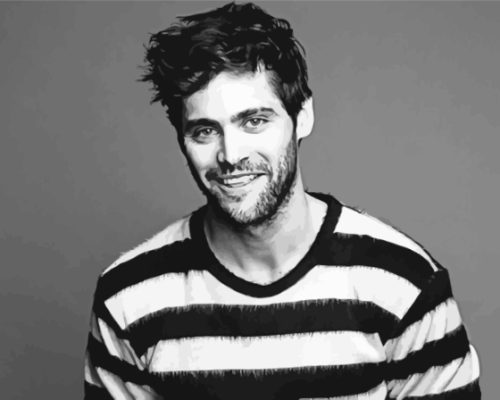 Monochrome Matthew Daddario paint by number