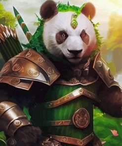 Panda Bear Warrior paint by number