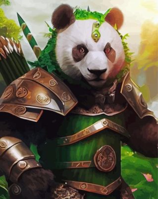 Panda Bear Warrior paint by number