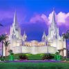 Purple Sky San Diego Temple Paint by number