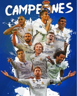 Real Madrid Players Champions League paint by number