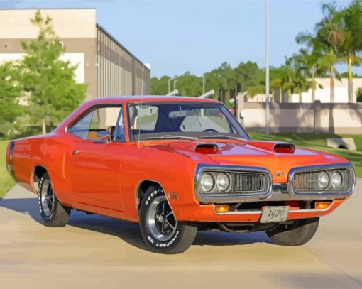 70 Super Bee In Hemi Orange paint by number