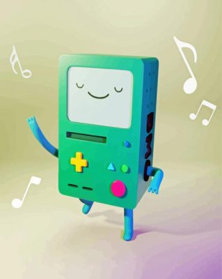 Adventure Time BMO Robot Dancing paint by number