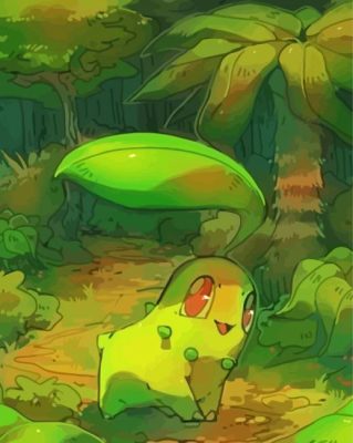 Aesthetic Chikorita paint by number