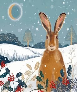 Aesthetic Christmas Hare paint by number