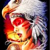 Aesthetic Native Lady And Eagle paint by number