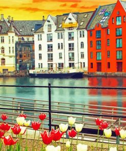 Alesund At Sunset paint by number