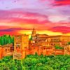 Alhambra Palace Sunset Paint by number